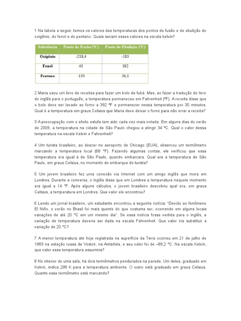 2 Etapa Avaliacao Fahrenheit Celsius