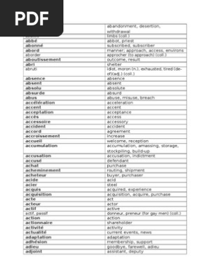 French Noun Pdf