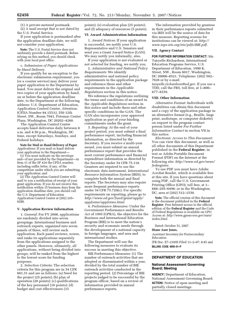 Notice Grants and Cooperative Agreements Availability, Etc