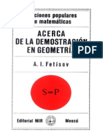 Acerca de La Demostracion en Geometria