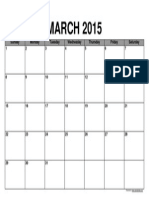 March 2015 Calendar