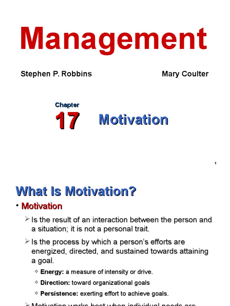 Introduction To Management - Ch17ppt | PDF | Goal Setting | Motivation