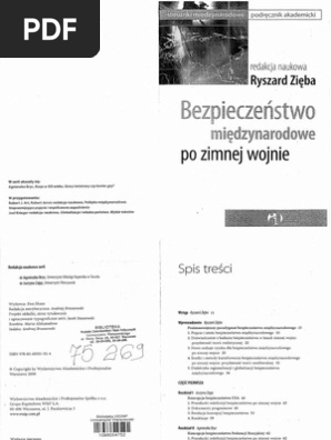 R Zieba Bezpieczenstwo Miedzynarodowe Po Zimnej Wojnie Pdf