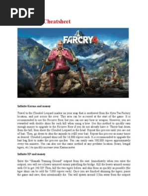 Far Cry 4 Cheatsheet Tiger Armed Conflict