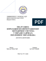 Jelenastanisicdisertacija Евалуација Korelacijsko - Integracijskog Metodickog Sistema u Obradi Sadrzaja Ekoloskog Obrazovanja. Doktorska Disertacija.