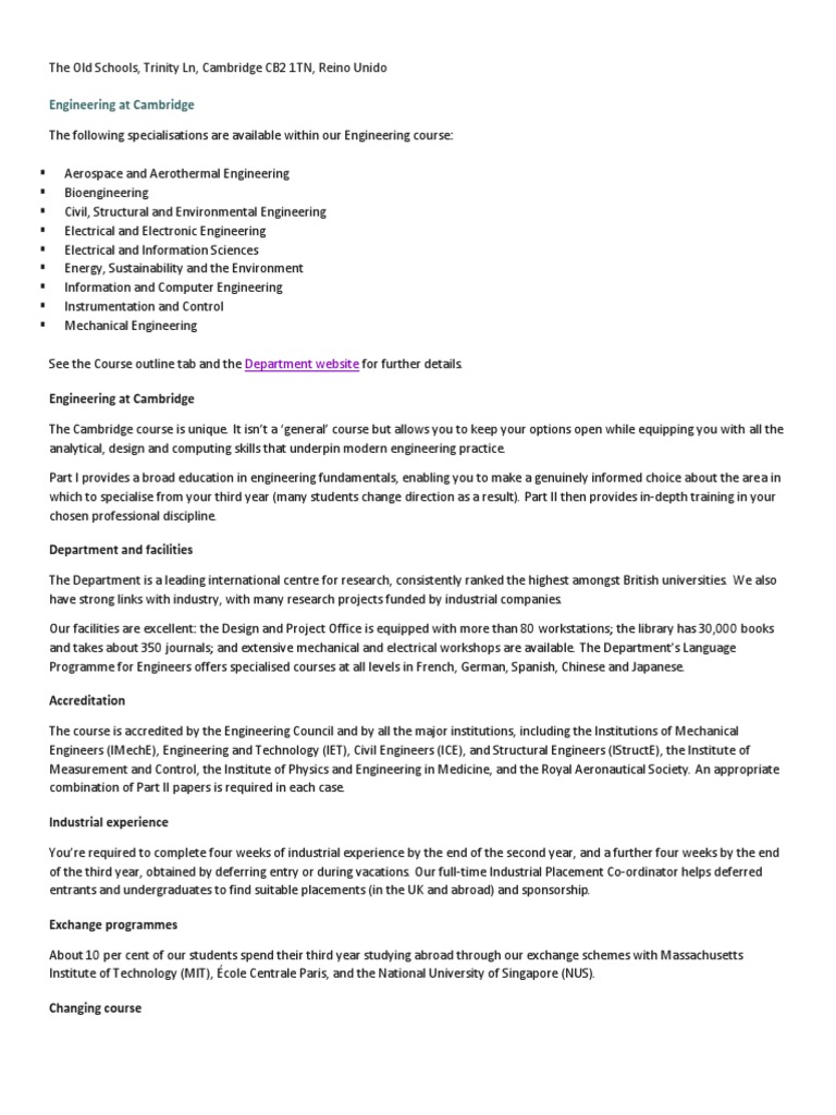 Engineering at Cambridge | PDF