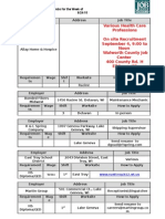 Various Health Care Professions On Site Recruitment September 4, 9:00 To Noon Walworth County Job Center 400 County Rd. H Elkhorn, WI