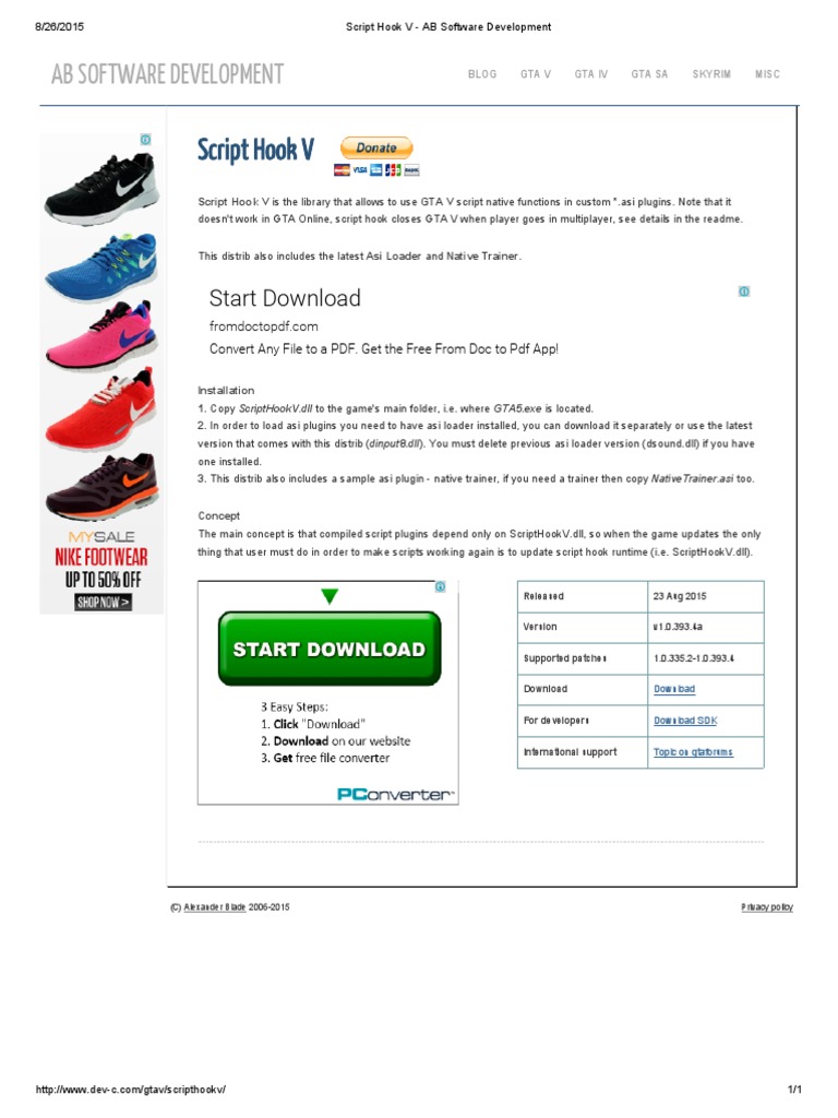 Script Hook V - AB Software Development | PDF | Computing.