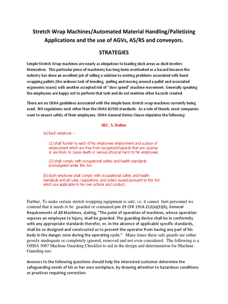 Stretch Wrap Machines 3 PDF Occupational Safety And Health