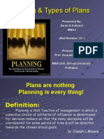 Types of Plans in Principles of Management