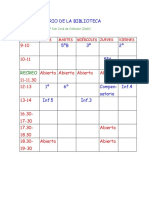 Horario de La Biblioteca