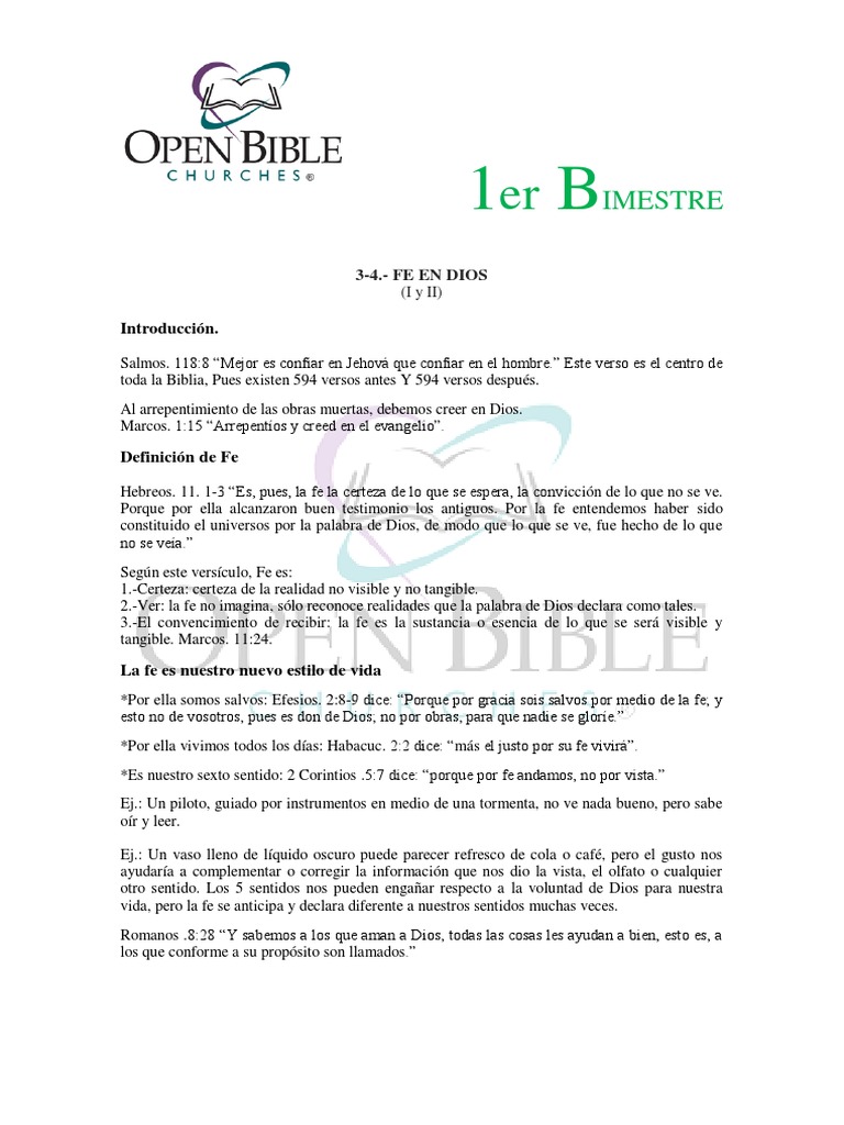 Fe En Dios I Ii Pdf Pdf Fe Oración