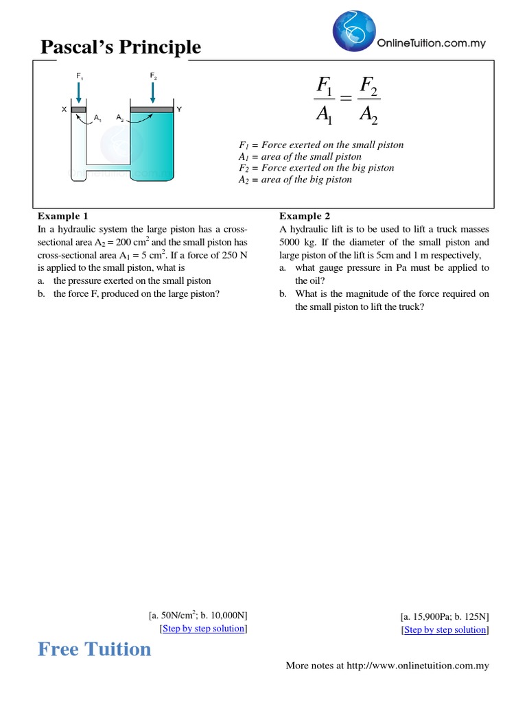 Understanding Pascal's Principle in Hydraulics | PDF | Home & Garden ...