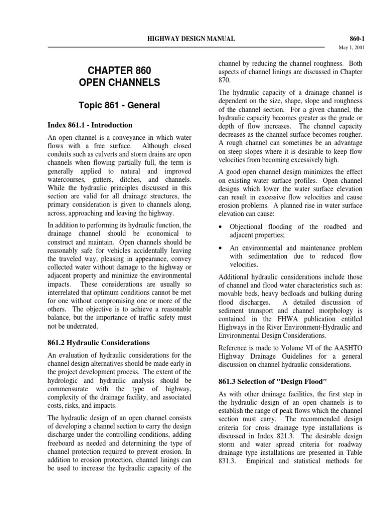 Open Channel Design for Highways | PDF | Liquids | Civil Engineering