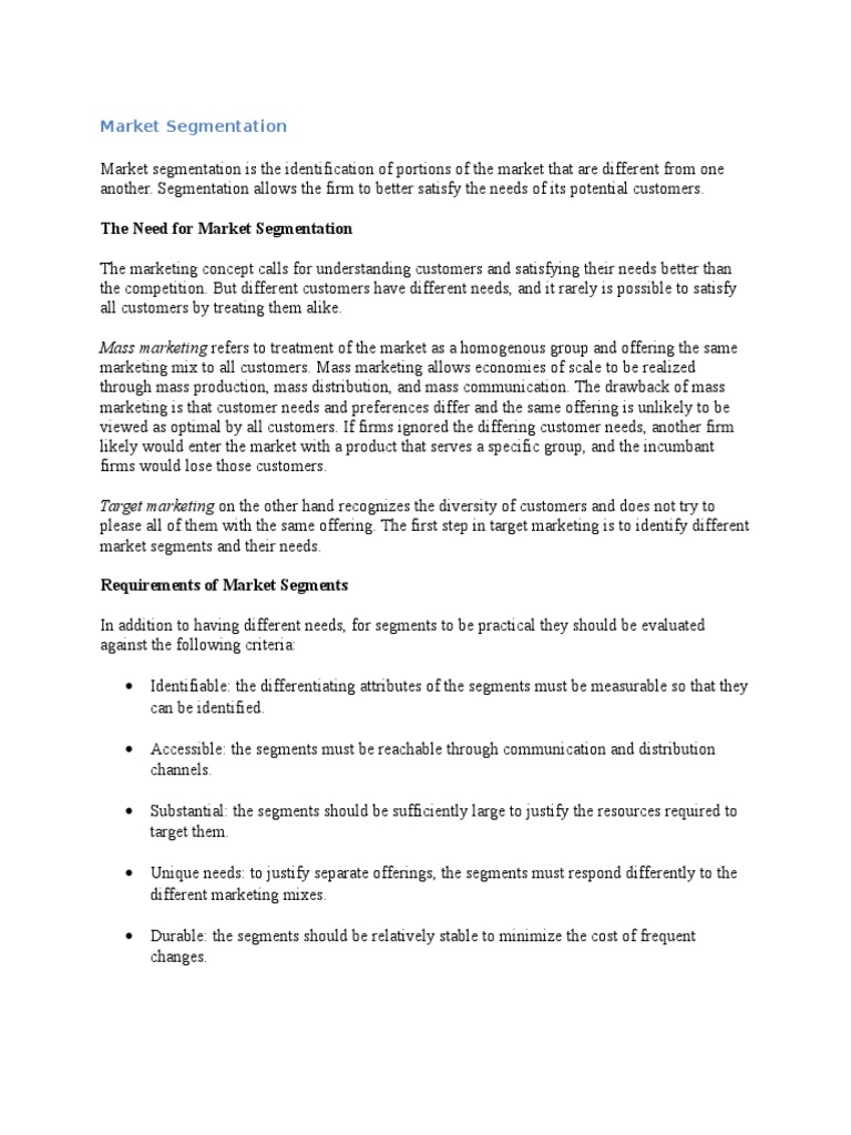 Understanding Market Segmentation Strategies | PDF | Market ...