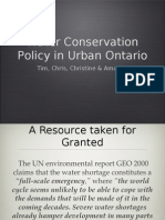 Water Conservation Policy in Urban Ontario