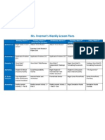 Ms. Freeman's Weekly Lesson Plans