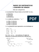 Cuestionario de Matematicas para Examen de Grado