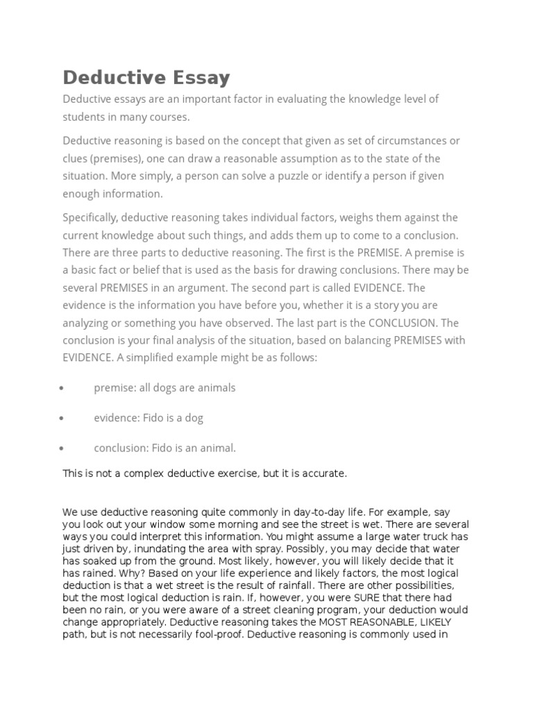 deductive essay example