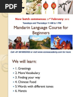 Revision Course in Mandarin