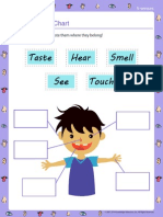 5 Senses Chart - Cut and Paste Activity