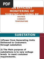 An Efficient Monitering of Substation Using RF: Voltage Current Temperature