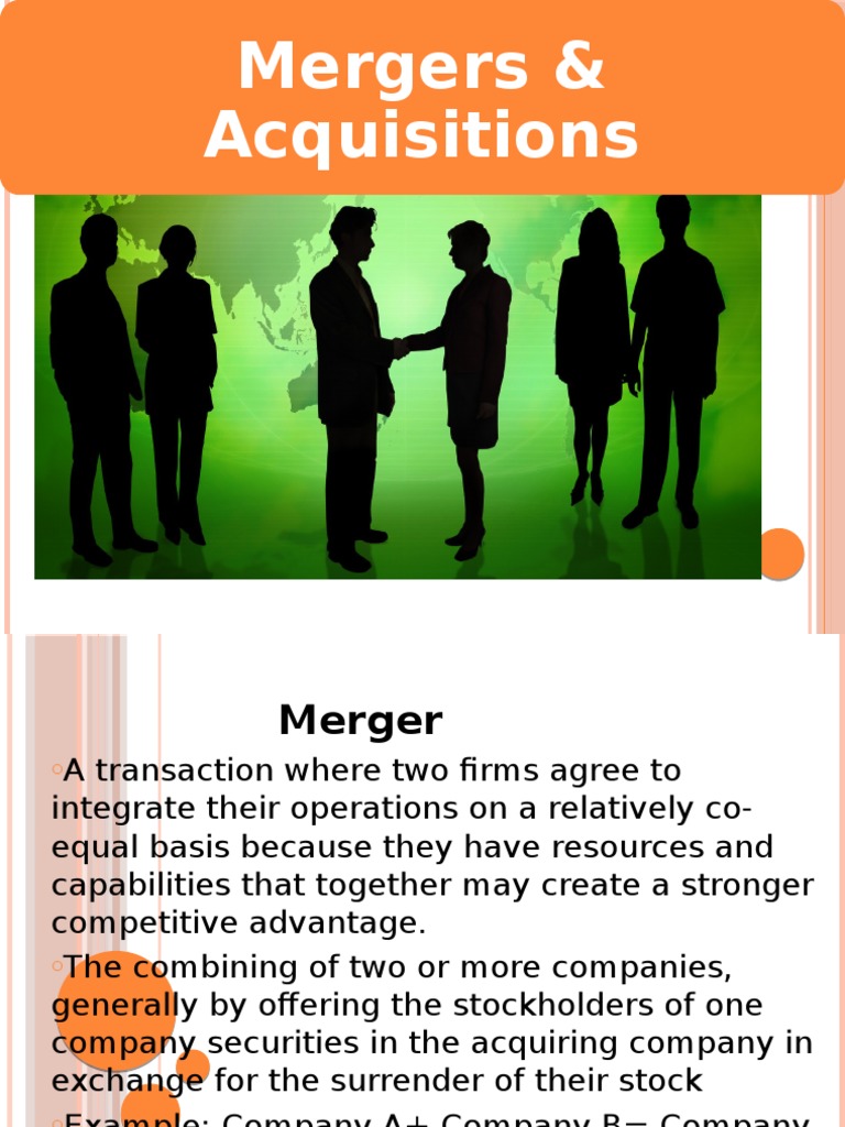 Understanding Mergers and Acquisitions | PDF | Takeover | Mergers And ...