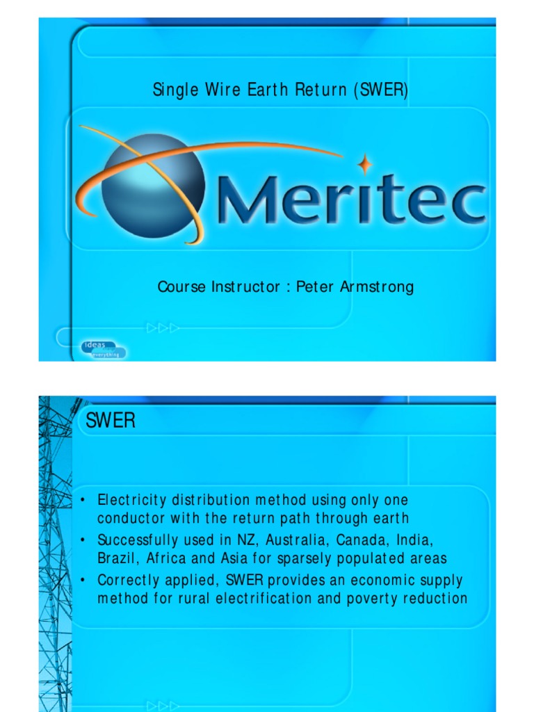 Single Wire Earth Return (SWER) Course Instructor Peter Armstrong