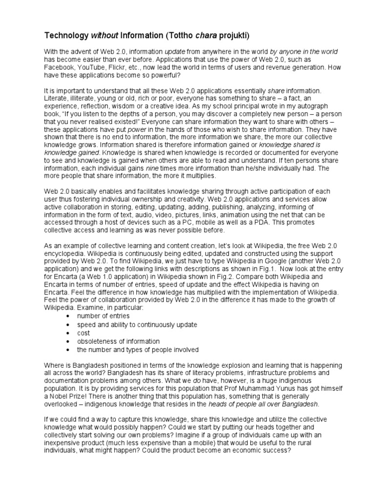 Technology Without Information | PDF | Web 2.0 | Wikipedia