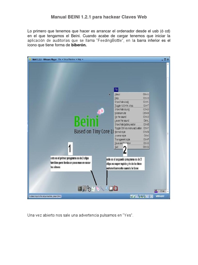 Manual Beini 1.2.1: Hackeo de Claves WiFi | PDF | Informática | Tecnología