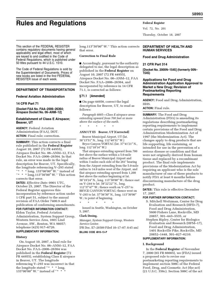 Rule Biological Products Applications For FDA Approval To Market New