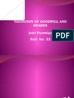 Valuation of Goodwill and Shares