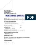 Muhammad Shehroz Khan: Curriculum Vitae
