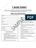 Hot Work Permit Sample