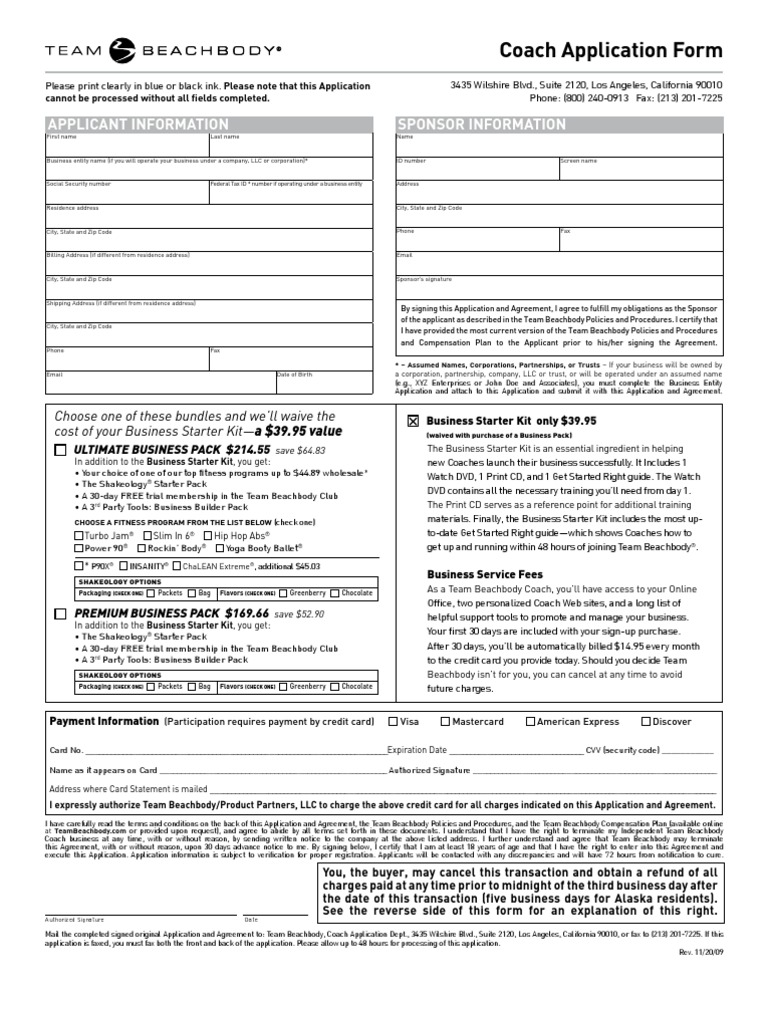 Team Beachbody Coach Application Form | PDF | Arbitration | Mediation