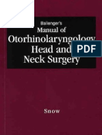 Ballenger's Manual of Otorhinolaryngology Head & Neck Surgery 2002