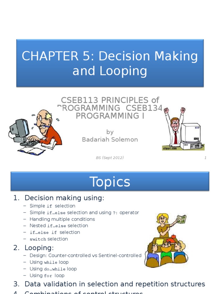 Chapter 5 - Decision Making and Looping | PDF | Control Flow | Software ...