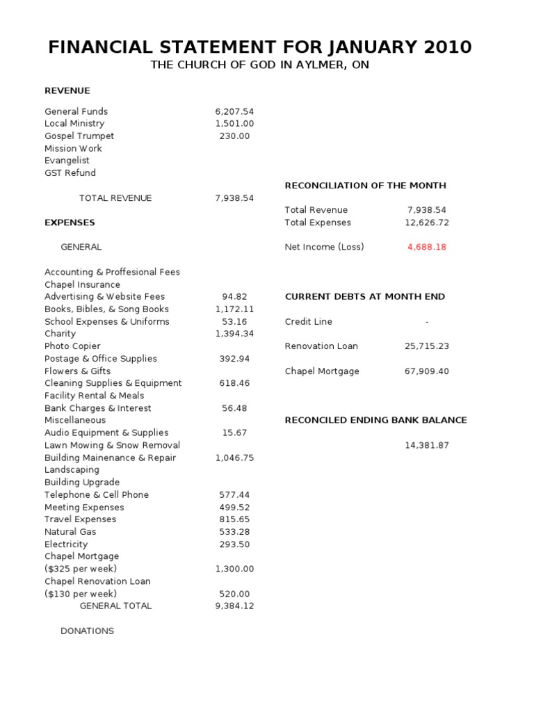 Financial Statement - 01 | PDF