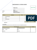 Reimbursement Covering Sheet: Agency Name