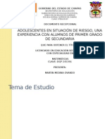 Adolescentes en Situación de Riesgo, Una Experiencia