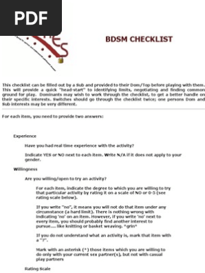 BDSM Checklist