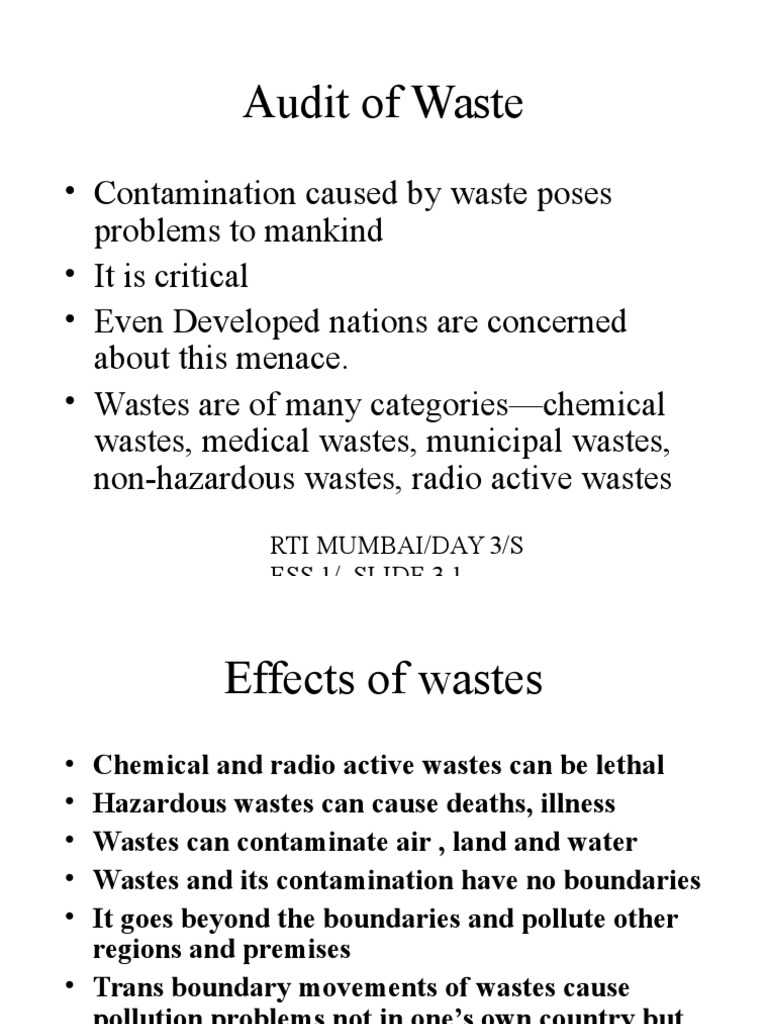 Audit of Waste.ppt Waste Hazardous Waste