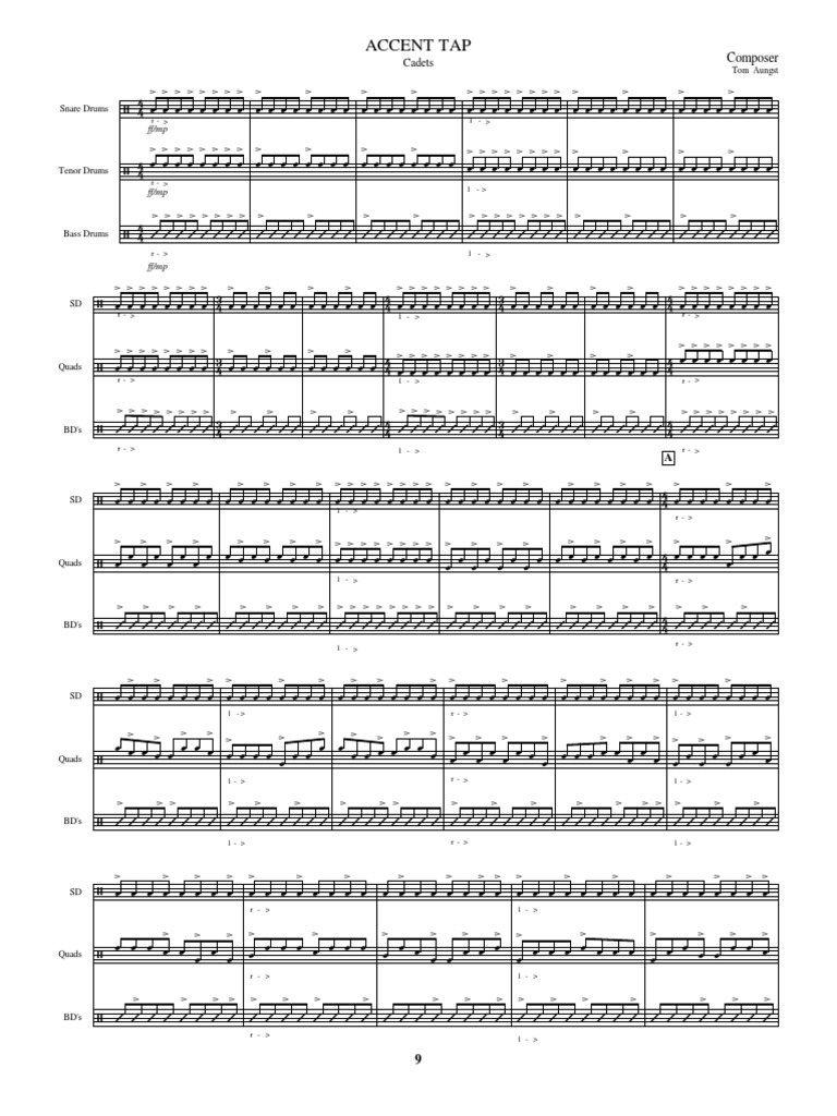 Snare Drum Accent Tap Exercises | PDF | Teaching Methods & Materials ...