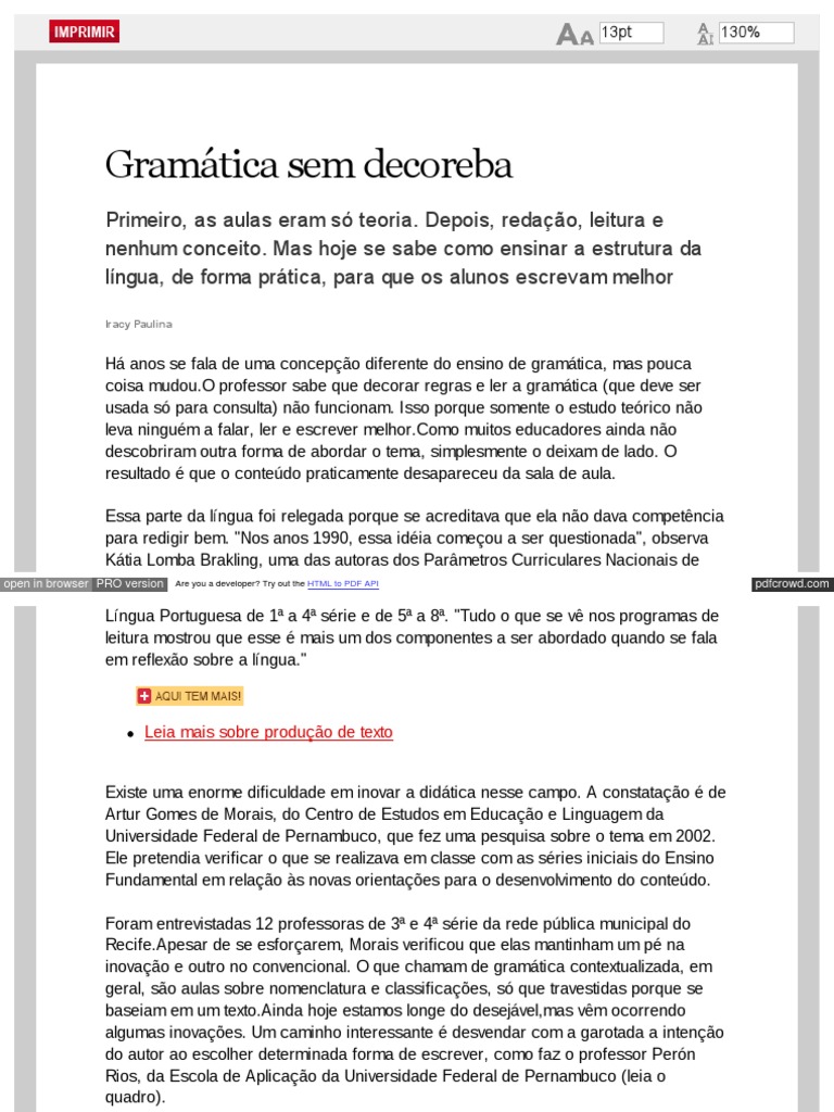 Ensinando gramática de forma contextualizada e significativa através da ...