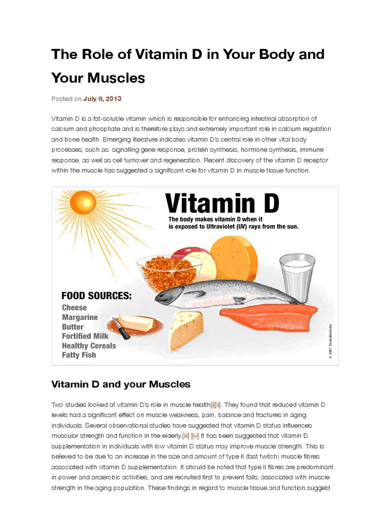 The Role of Vitamin D in Your Body and Your Muscles Brian Fulton Registered Massage