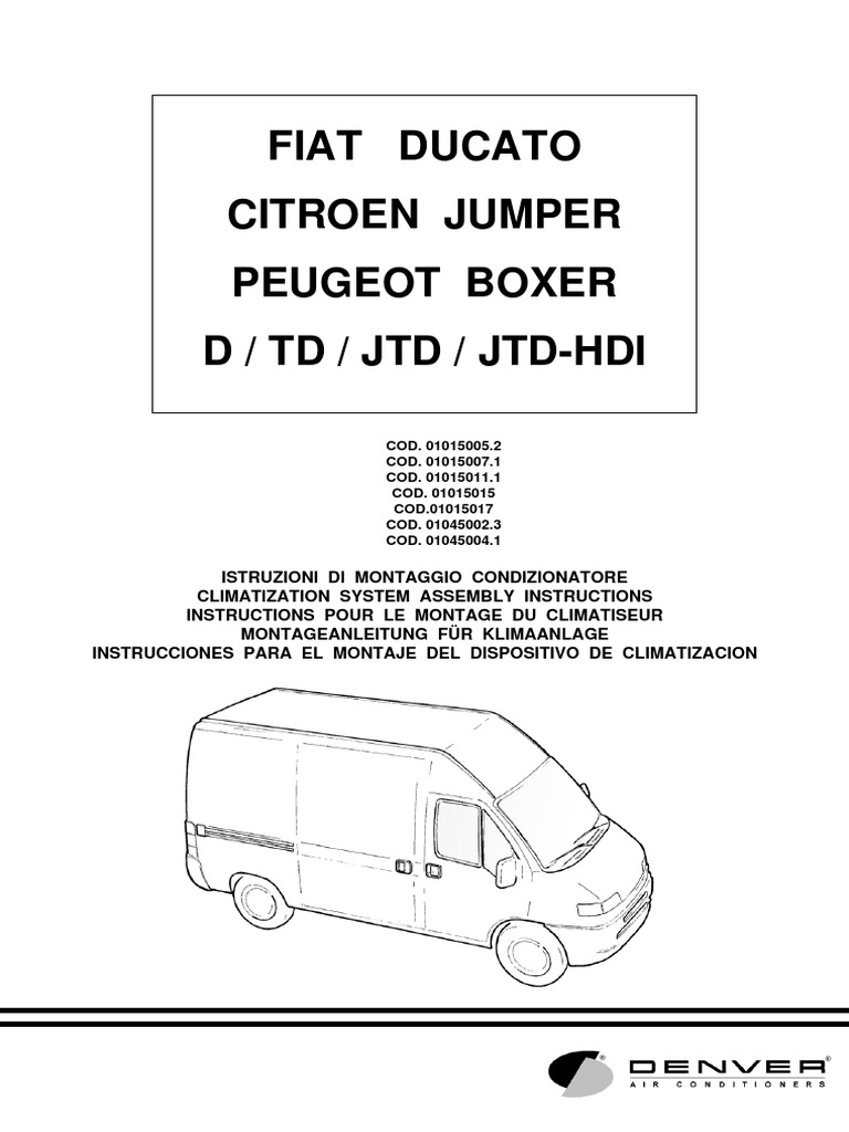 Fiat Ducato 230 2,8l Einbauanleitung 01015015