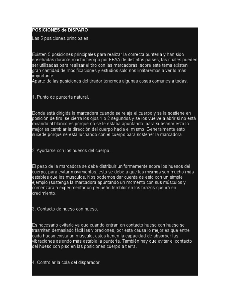 Posiciones de Disparo para Gotcha | PDF | Pie | Respiración