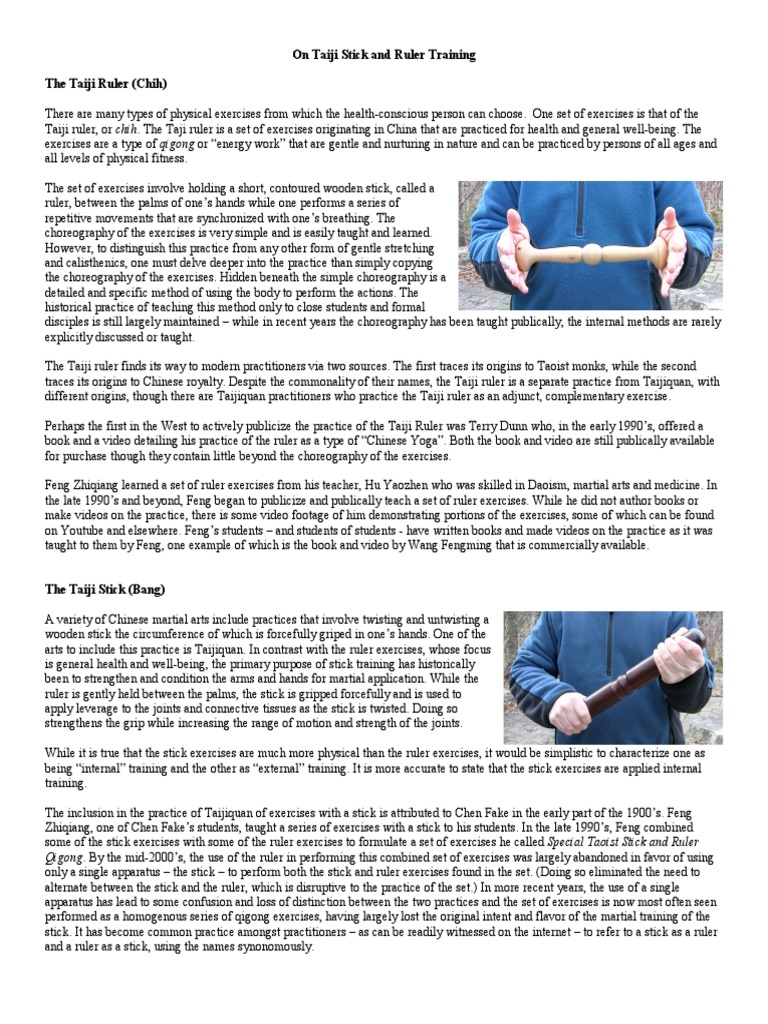 On Taiji Stick and Ruler | PDF | Tai Chi | East Asian Martial Arts