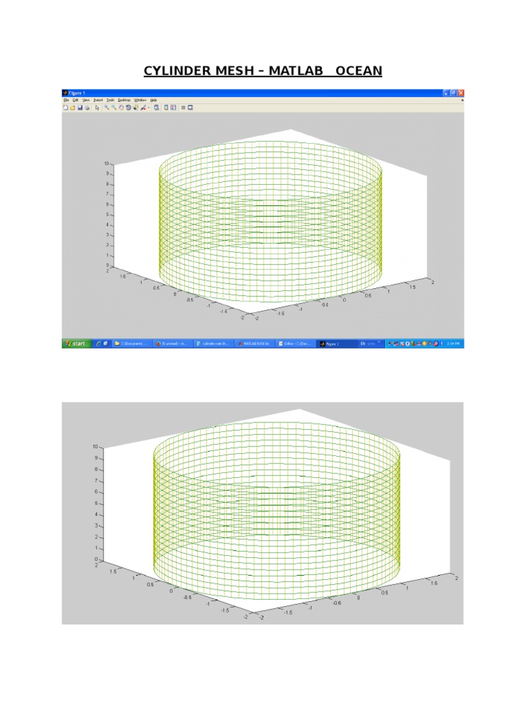 MATLAB Ocean Cylinder Mesh Guide | PDF | Computing And Information ...