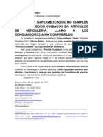 Polino: Los Supermercados No Cumplen Con Los Precios Cuidados en Artículos de Verdulería. Llamo A Los Consumidores A No Comprarlos